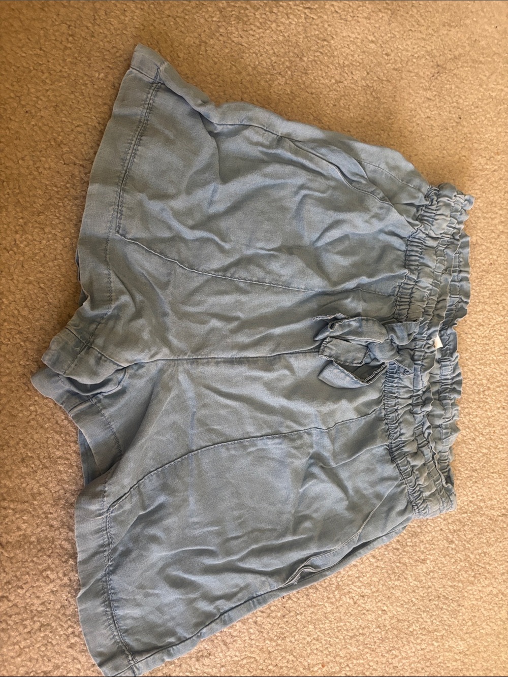 Japna Light Blue High-Waist Ruffle Shorts